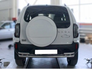 Защита заднего бампера двойная d-53+43 для Niva Travel 2020 – н.в. NVT_3